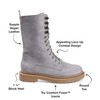 Journee Collection Womens Cadee Combat & Lace-up Boots Gray 8.5