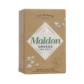Maldon Salt, Smoked Sea Salt Flakes, 4.4 oz (125 g), 2 Count, Kosher, Natural, Gently Smoked Over Oak, Handcrafted, Gourmet, Pyramid Crystals