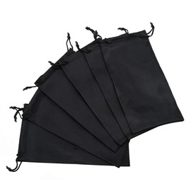 EKdirect Sunglasses Case Pouch 6 Pack, Spectacles Glasses Pouch Case Drawstring Bag (Black)