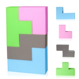 FYYTARO 4PCS Soft EVA Foam Building Blocks for Kids – Colorful Tetris-Shaped Stacking Cubes, Sensory Toys for Toddlers & Preschoolers, Safe & Fun Educational Play for Classroom or Home