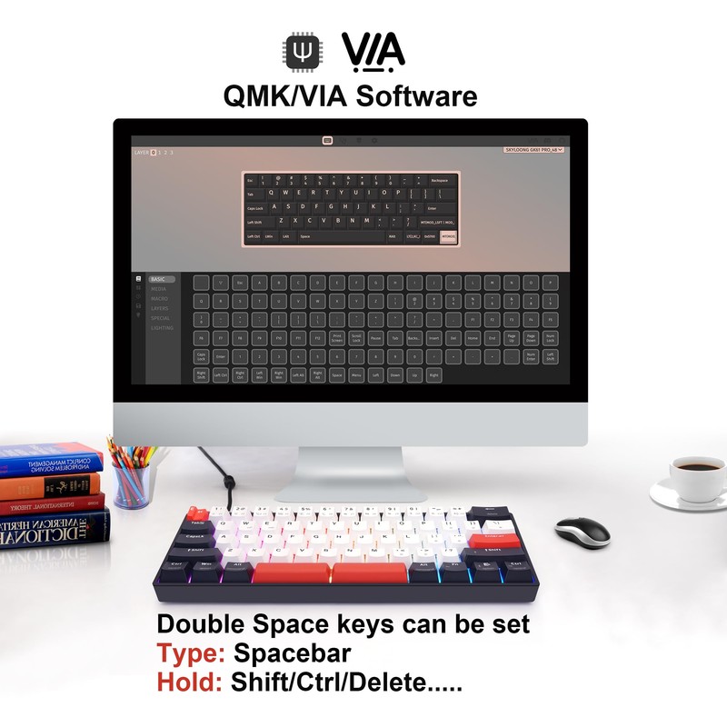 MOLGRIA SKYLOONG GK61 Dual-Space RGB Backlit Gaming Keyboard with Hot