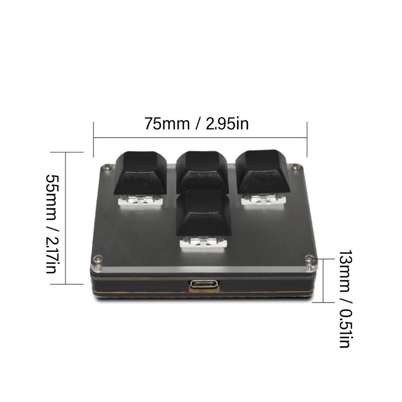 Type C Wireless Mechanical Keyboard 4 Key 2.4G USB BT