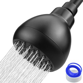 Nuodan High Pressure Shower Head - Powerful Bathroom Pressure Boosting Showerhead - Perfect Universal Replacement for Rain Shower Heads(Matte Black)