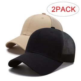 NPQQUAN 1 & 2 Packs Stiff Structured Front Panels Baseball Cap Golf Dad Trucker Hats for Men Women