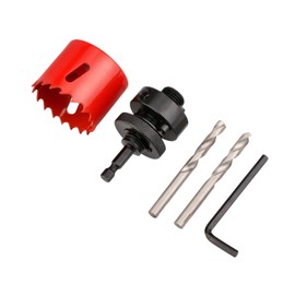Hole Saw 55 mm, M42 HSS Hole Drill Set for Wood, Aluminium, Iron Sheet, Pipe, Plastic, Cutting Depth 44 mm (Red)