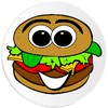 Smiling Cheeseburger - 3 Pack Circle Stickers 3 Inch -