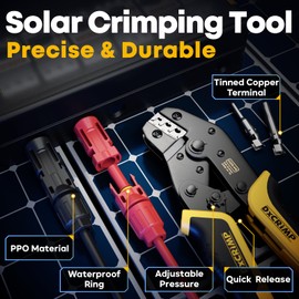 DxCRIMP Solar crimping tool set, PV module, 6 pairs of plugs for solar cables for 2.5/4/6 mm² solar cable, PV cable, solar plug set with wrench, crimping pliers, PV plug PV system, solar module.
