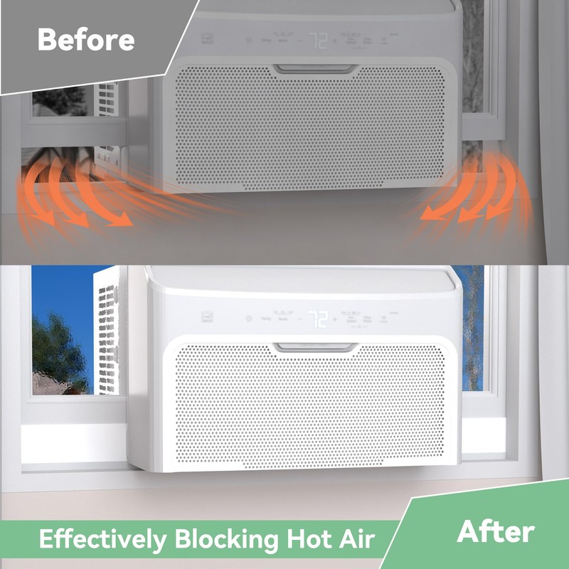 Memrita Window Air Conditioner Foam Block, 2 Pack U-Shaped Window