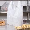 Carry-Out Plastic Bag-White Plain T-Shirt Bag 11.5"x6.5"x21.5" 0.5ml (White, 100