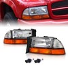 AmeriLite Chrome Headlights Parking Turn Signal Sets (4Pc) For Dodge