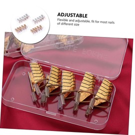 HONMEET 20pcs Aluminum Nail Extension Guide Metal Finger Rests Nail Tip Protectors for Gel Tips