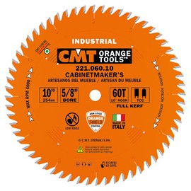 CMT 221.060.10 Industrial Cabinetshop Saw Blade, 10-Inch x 60 Teeth TCG Grind with 5/8-Inch Bore, PTFE Coating