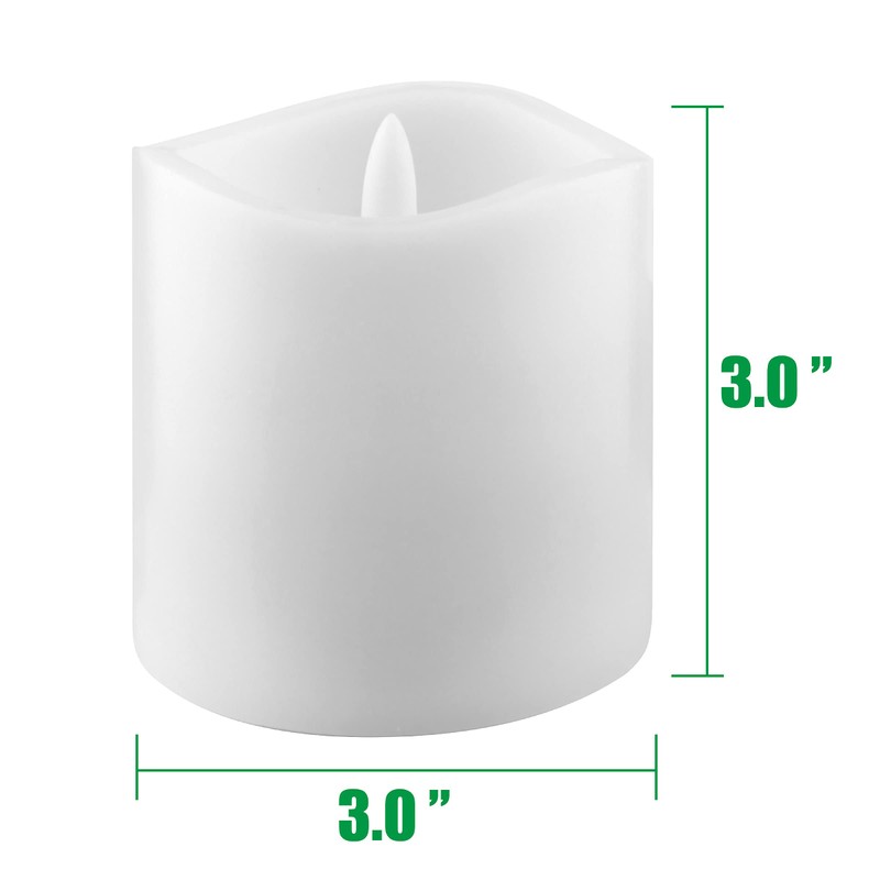 Stonebriar 6 Count White Real Wax 3x3 Flameless LED Pillar