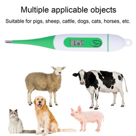 Pet Fever Thermometer, Digital Fever Thermometer for Horse Cattle Pet Thermometer Waterproof Animal Thermometer with LCD Screen for Pigs Sheep Cattle Dogs Cat