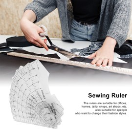 8 Piezas de Reglas de Camiseta, Herramienta de Costura de Medición Delantera Y Trasera de Alineación de Guía de Regla en T de Cuello Redondo para Niños, Jóvenes Y Adultos(Transparente)