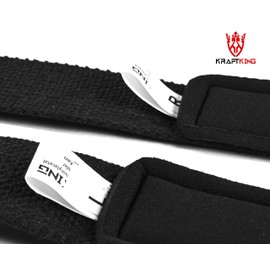 Lifting Straps Strength Training - Kraftking Lifting Straps for Women and Men (Padded), Gym Deadlift Straps, Bodybuilding - Fitness Accessories (Black)