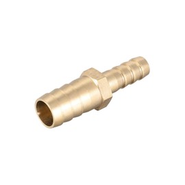 TOP-VIGOR Straight Brass Barb Fitting Reducer, 12mm to 8mm Brass Reducer Fittings Straight Connector for Water Gas Oil Boat Air Pipe