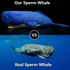 FRANKIEZHOU - Peluche de simulación de ballena espermatozoidal, peluche de peluche, juguete suave, juguetes de peluche, regalos para niños, 21 pulgadas de largo