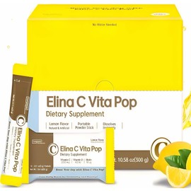 DONGKOOK Vita Pop Korean Vitamin C Powder 2,000mg High Absorption, Zero Sugar, Lemon Flavor, Vitamin D & Biotin for Skin Health, Dietary Vitamin C Supplement for Immune Support, Non-GMO 100 Packets