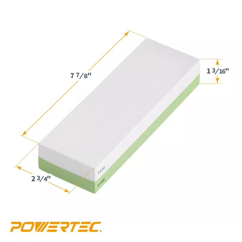 POWERTEC Whetstone Knife Sharpener Stone ?3000/8000 Dual Side Grit (71583)