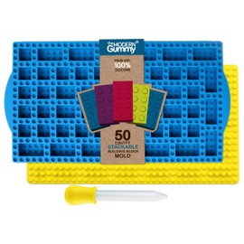 Silicone stacking block mold with dropper by The Modern Gummy; Gelatin, Chocolate, Ice, Fruit Snacks, Party Favor Mold