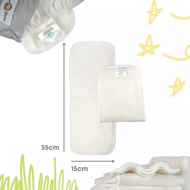 10 X Eco10 Pañales Insertos De Bambú De Tamaño Ajustable