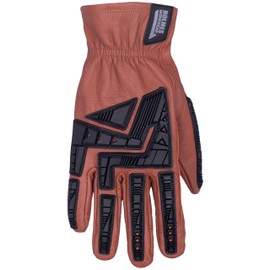 Holmes Workwear Performance Work Gloves, Durable Goatskin With Thermoplastic Rubber(TPR) Protection; 2XLarge, Brown