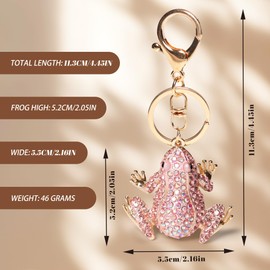 Pink frog keychain, suitable for hanging on bicycles, backpacks, handbags, sports gym bags, etc.