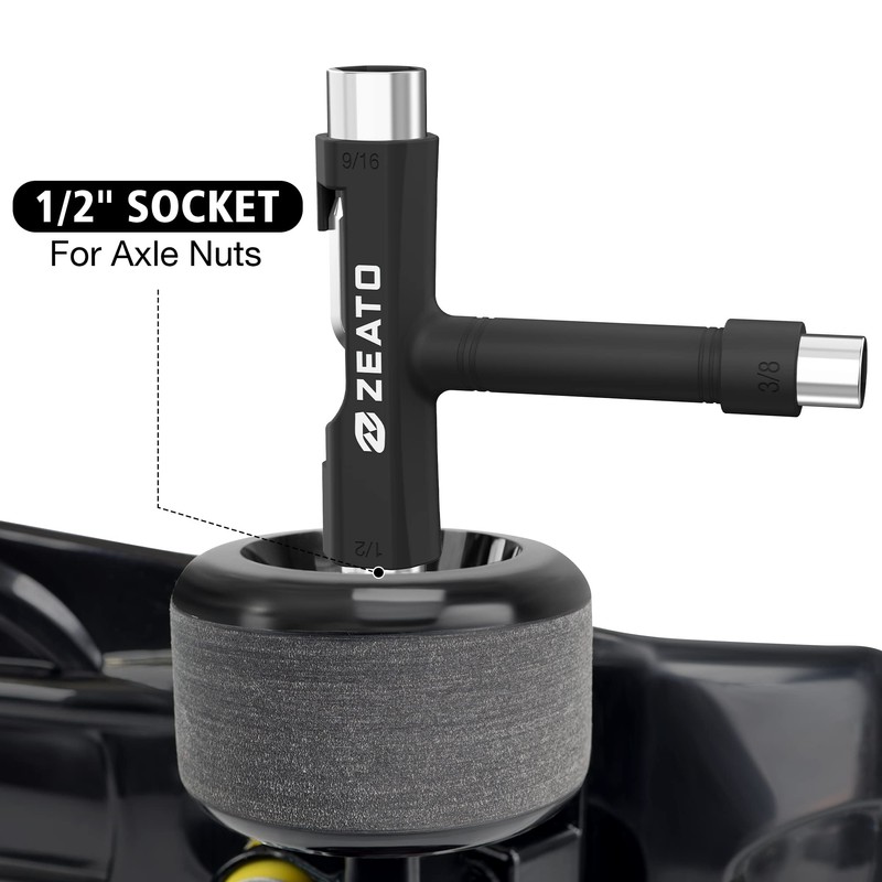 Zeato All-in-One Skate Tools Multi-Function Portable Skateboard T Tool Accessory
