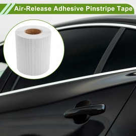 HOPESPANNER Universal 164.04ft x 7.87In Air-Release Adhesive Pinstripe Tape Reflective Automotive Pinstriping Tape PVC White
