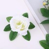 Sliverdew 50 Pcs Artificial Green Leaves Rose Leaves Bulk Fake