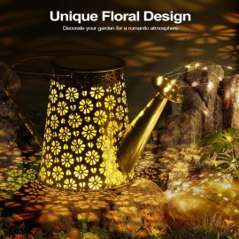 90 LED Solar Watering Can with Lights Waterproof Large Hanging Lantern Decor