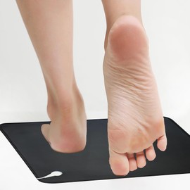 HUNAIGEE Grounding Mat for Foot Bed Computer Earthing Universal Pad with 4.6m Grounded Cord Therapy Better Sleep Improve Balance Flexibility Reduce Stress 25x65 cm Conductive Carbon Black