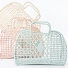 Multi-purpose Plastic Shopping Basket with Handle Storage Basket Cream Green 10ea