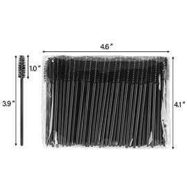 Btyms 500 Piezas De Varitas De Rímel Desechables, Cepillos Para Pestañas, Cepillos Para Cejas, Aplicadores, Carretes De Pestañas Para Extensiones De Pestañas, Color Negro 500 Unidades (Paquete De 1