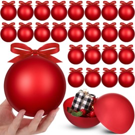 Weysat 24 Pcs 4 Inch Christmas Hanging Ornaments Oversized Plastic Balls for Outside Lawn Yard Tree Hanging Decorations