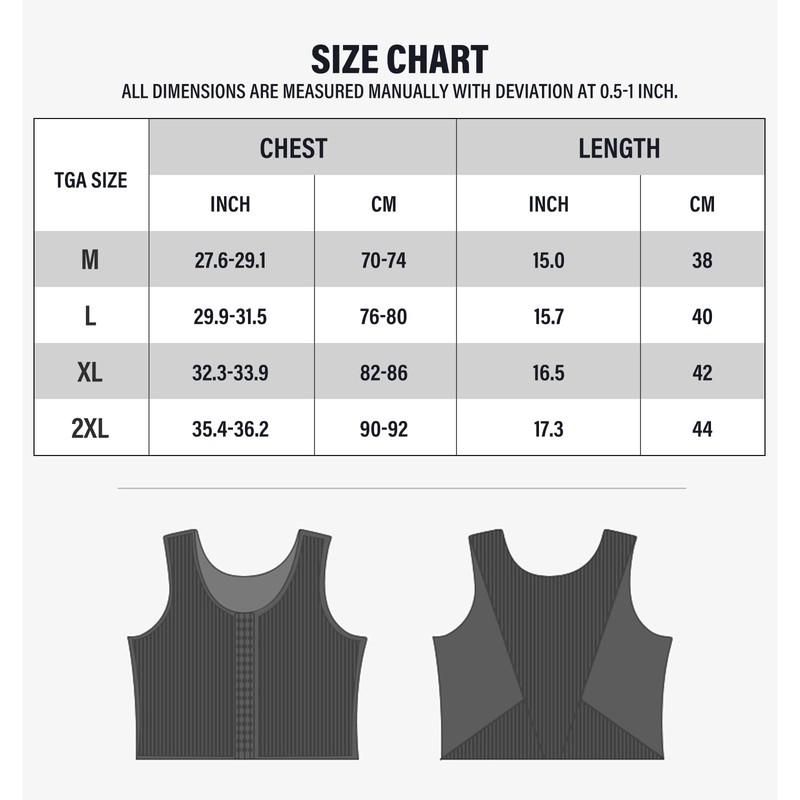 Akkad Kuti Mens Hide Gynecomastia Chest Vest Adjustable Compression Tank