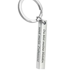 WOO MANTO You Are My Heroine And My Home Keyring - Stainless Steel Laser Engraved Gift for Mum, Mother's Day, Women, Lover, Girlfriend, silver