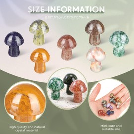48 Pcs Mini Crystal Mushroom Gemstone Sculpture Decor Carved Witch Mushroom Polished Crystal Cute Mushroom Stones for Witchcraft Supplies Home Garden Lawn Meditation Flower Pot Decor(Retro Style)