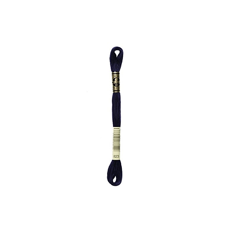 DMC 117-823 6 Strand Embroidery Cotton Floss, Dark Navy Blue,