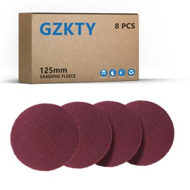 GZKTY Pack of 8 Sanding Sheets 125 mm Velcro, P150-180 Grit, Sanding Fleece for Random Orbital Sander, Sander, Polishing Machine