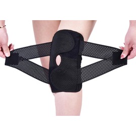 Knee Brace for Women Men Knee Braces for Knee Pain, Knee Brace with Side Stabilizers, Knee Brace for Meniscus Tear Knee Compression Sleeve for Knee Pain (Black, Large)