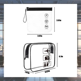 AYNKH PVC Cosmetic Bags, Clear Toiletry Bags, Waterproof Carry On Luggage, Airplane Carry-on, Travel Accessories, Airline Accessories, Uni Zipper Bag, Makeup Bag, Off-white, Modern