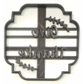 AJT GIVE THANKS WORDS THANKSGIVING FANCY FONT LETTERS COOKIE CUTTER USA PR3881