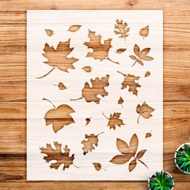 Fall Leaves Stencil Pattern for Wood Signs and Home Decor, Reusable Mylar Template for Autumn Crafts and DIY Projects - Size A4 (8.8" x 11.0")