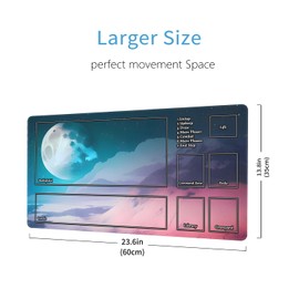 MTG Play Mat, 60 x 35 cm Play Mat for TCG MTG Card Game Mat, Stitched Edges, MTG Play Mat with Zones, Smooth Rubber Surface, Fighting Play Mat