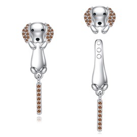 YONFQE Dachshund Coat Earrings S925 Sterling Silver Dachshund Earrings Dachshund Jewellery Gift for Women
