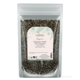 Starwest Botanicals Cleavers Herb Organic - Dried Loose Leaf Herb for Tea, Tinctures, & Herbal Blends, Natural Wellness Support for Women & Men, Cut & Sifted, Certified Kosher, Non-GMO - 4 oz Pouch