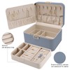 KAMIER Jewelry Organizer Box, 2 Layers PU Leather, Large Capacity,