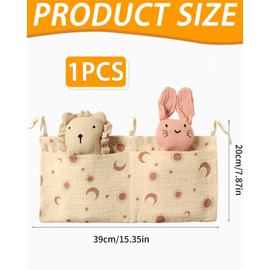 TPZORJX Baby Bed Organiser, Wrap Organiser, Baby Bed Storage Bag, Baby Nursery Organiser, Nursery Hanging Bed Organiser, Bed Bag, Toy Bag, Organiser Side Cot Baby